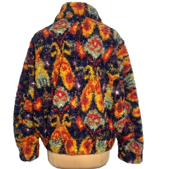 Desigual colorful sherpa fleece teddy bomber by C. Lacroix “Colette” jacket XL - Picture 9 of 16